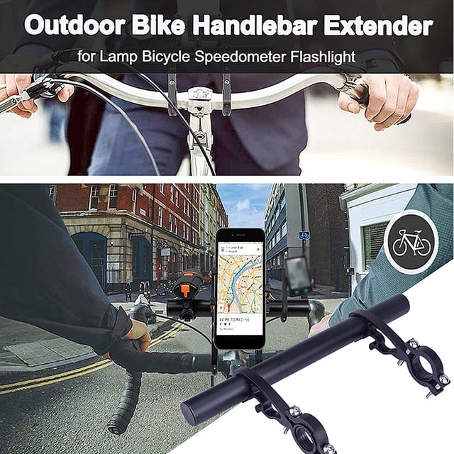Rallonge de Guidon de Vélo 25cm Rallonge de Vélo Support Double Pinces Compteur de Vitesse Support, Carbone