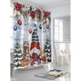 thumbnail image 3 of Christmas Standard Shower Curtain Set, Waterproof Shower Curtains for Bathroom, Gnomes Poinsettia Snow Pine Tree Wooden Grain Washable Fabric Cloth Bath Curtain for Bathtub with Hooks 72x72 Inches, 3 of 6