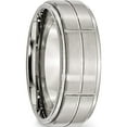 thumbnail image 4 of Stainless Steel Brushed/Polished Grooved 8mm Ridged Edge Band (Size 6.5) Made In China sr29-6.5, 4 of 5