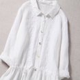 thumbnail image 4 of CHOK Robes Printemps Été pour Femmes 2024 Manches Longues Coton Lin Robe Longue Décontractée Confortable Ceinture Fluide, 4 of 6