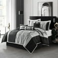 thumbnail image 6 of Nanshing Kath 7 Piece Luxury Contemporary Comforter Set, Black Silver, Queen, 6 of 8