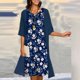 thumbnail image 1 of 2023 Fashion O Neck 5XL Printed Two-Piece Sets Elegant Women Print Seven-Point Sleeve Tops Dress New Spring Summer Suit DressesXXXL Gao Jinjia LED, 1 of 2