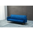 thumbnail image 2 of Modern Velvet Three-Seater Sofa 220cm with Golden Metal Legs, 2 of 24