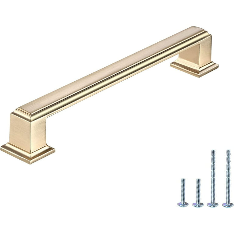 AITITAN 10 Pack Brushed Brass Cabinet Handles - 5.75 Inch Length