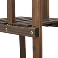 thumbnail image 3 of Topeakmart 4 Tiers Wood Plant Stand Flower Display Stand Carbonized Indoors/Outdoors Ample for 6 Potted Plants Brown, 3 of 13