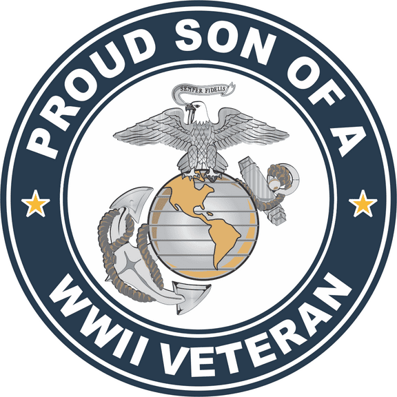 3.8 Inch Proud Son of a U.S. Marine Corps World War II Veteran Decal