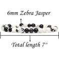 thumbnail image 2 of Angelstones Natural Zebra Jasper Gemstone 6mm Round Beads Stretch Bracelet 7" Unisex, 2 of 5