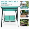 thumbnail image 3 of Resenkos Porch Swing, 2 Person Patio Swing with Weather Resistant Glider and Adjustable Canopy-Green, Hanging Outdoor Porch Swings for Garden, Backyard, 3 of 7