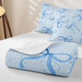thumbnail image 4 of Meiyoeat Delicate Blue Bow Quilt Full,Watercolor Ribbon Bowknot Print Full Bedspread Sets for Bedroom, 4 of 7