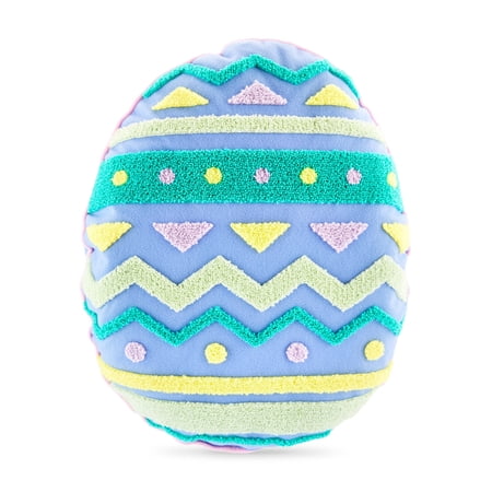 "Way to Celebrate! Easter Egg Shaped Soft Pillow, Blue"