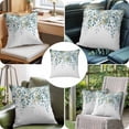 thumbnail image 4 of Throw Pillow Covers, Teal Tulip Eucalyptus 16x16 Pillow Covers for Couch/Sofa/Bed, Spring Summer Botanical Floral Chic Decorative Square Linen Cushion Pillowcase for Home Decor, 4 of 9