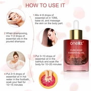 One1X Organic Rose Essential Oils for Dry Skin Moisturizing Rose Serum for Face Hair Body Massage Aromatherapy and Relaxation