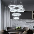 thumbnail image 1 of diisunbihuo 4 Rings Crystal Chandeliers Modern LED Round Ceiling Lights Fixtures Pendant Lighting(Cool White), 1 of 6