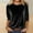 Black, variant on Womens Velvet Crew Neck Blouse 3/4 Sleeve Shiny Top Loose Fit Pullover New Years Eve Party Tunic Elegant Holiday Celebration New Year Festive Fall Winter Blue S