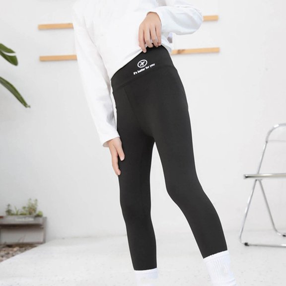 ATOGUTA Leggings for Girls Soft Stretch Pants for Kids School, Dance, Yoga, and Ballet Black, Size 3T-14