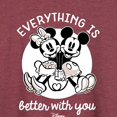 thumbnail image 3 of Disney Mickey & Friends - Mickey & Minnie Everything is Better with You - Women's Lightweight French Terry Long Sleeve Shirt, 3 of 5
