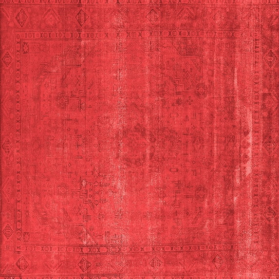 Ahgly Company Indoor Square Oriental Red Industrial Area Rugs, 5' Square