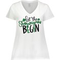 thumbnail image 3 of Inktastic St. Patrick's Day Let the Shenanigans Begin Women's Plus Size V-Neck T-Shirt, 3 of 5