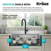 حوض مطبخ KRAUS Kore 30 Farmhouse Workstation مقاس 16 وعاء واحد من الفولاذ المقاوم للصدأ مع الملحقات