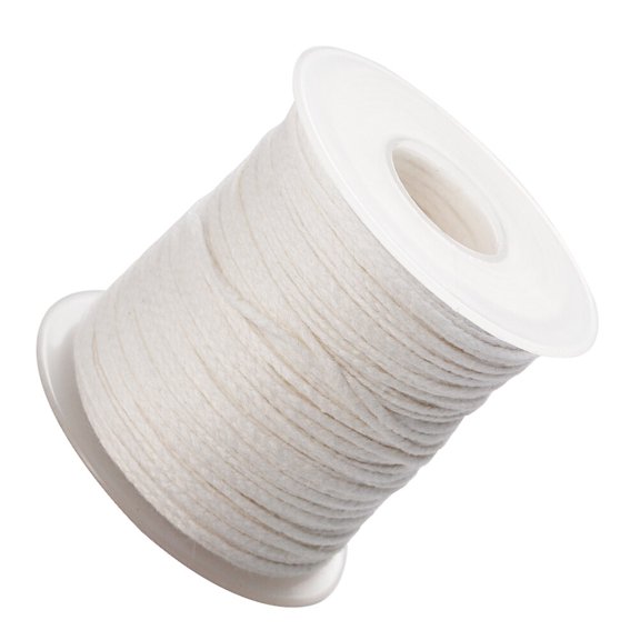HOMEMAXS 2 Rolls Candle Wicks for Making Braided Supplies Candles Thick White