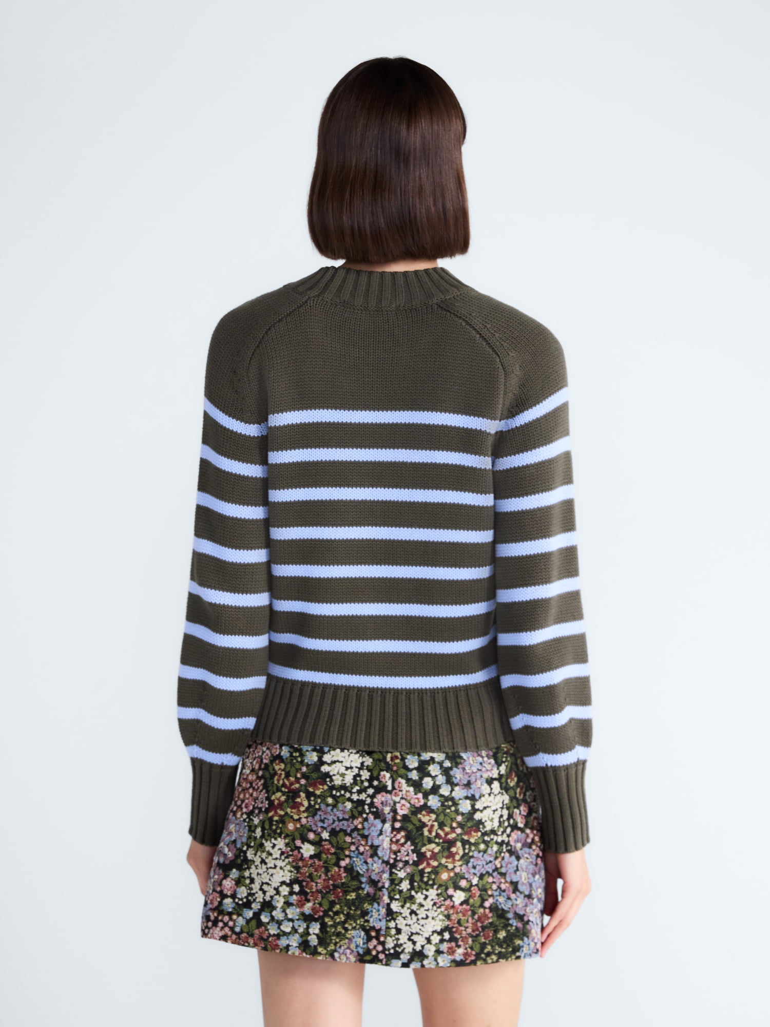 Free Assembly Women's Cropped Mock Neck Cotton Sweater, Midweight, Sizes XS-XXL