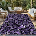 thumbnail image 3 of Fsddascl Boho Purple Floral Outdoor Rug for Patio/Deck/Porch, Non-Slip Large Area Rug 5 x 8 Ft, Farmhouse Botanical Vintage Paisley Flower Indoor Outdoor Rugs Washable Area Rugs, Camping Rug Carpet, 3 of 5