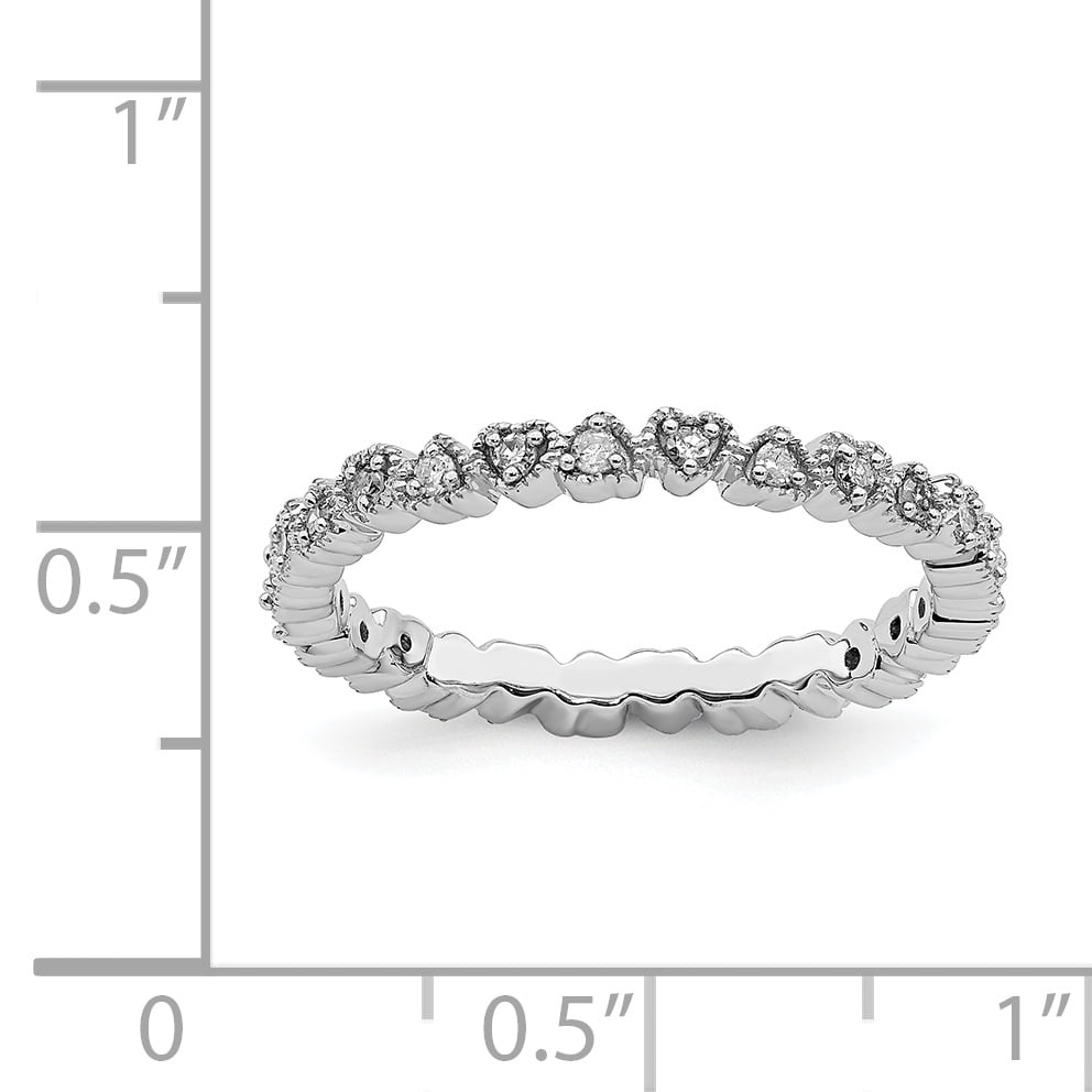 Sterling Silver Diamond Heart Ring
