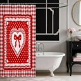 thumbnail image 3 of Erosebridal Pink Polka Dot Plaid Bow Shower Curtain 72Wx84L for Girls, Girly Checkered Heart Lace Waterproof Bathroom Shower Curtain, 3 of 5