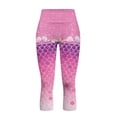 thumbnail image 4 of SCRAWLGOD Mermaid Scales Seashell Pink Stretch Capri Leggings for Women, Lightweight High Waisted Yoga Pants with Pockets, Breathable Tummy Control Workout Leggings Yoga Capris, 3XL, 4 of 7