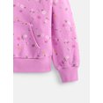 thumbnail image 2 of Wonder Nation Girls Fleece Hoodie and Wide Leg Sweatpants Set, 2-Piece, Sizes 4-18, 2 of 3