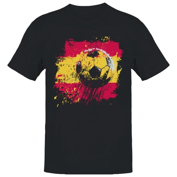 Spain Soccer Grunge Men's Black T-shirt