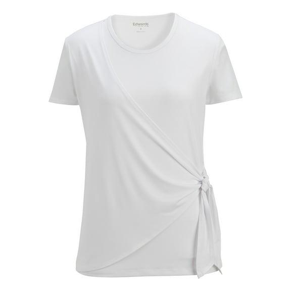EDWARDS SOFT WRAP LADIES BLOUSE, WHITE, 2XL