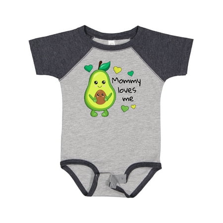 

Inktastic Mommy Loves Me with Avocado Baby and Green Hearts Gift Baby Boy or Baby Girl Bodysuit