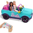 thumbnail image 3 of Hot Wheels Barbie RC SUV & Stickers, Battery-Powered Toy Truck, Fits 2 Barbie Dolls, 3 of 6