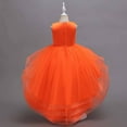 thumbnail image 4 of YWDJ Children Baby Girls Middle-aged Childrens Sleeveless Embroidery Mesh Dress Gauze Dress Princess Dress Orange 5-6T, 4 of 9