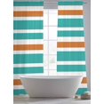thumbnail image 6 of Sheer Curtain Panels Turquoise and Orange Stripes Rod Pocket Voile Window Curtains Striped Window Treatments Ligh Filtering Privacy Curtain Drapes for Bedroom Living Room 2 Panel Set 84 Inch Length,, 6 of 9
