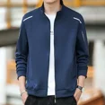 thumbnail image 5 of Ropa para hombre, sudaderas con cremallera completa y sin logotipo, jersey para hombre, sudadera sin capucha, nueva, de algodón, de una pieza, sudadera económica, overfit, 5 of 5