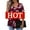 A3-Burgundy flower, variant on a.Jesdani Women's Plus Size Short Sleeve Henley Shirt V Neck Floral Blouses Tunic Tops for Women m-4x