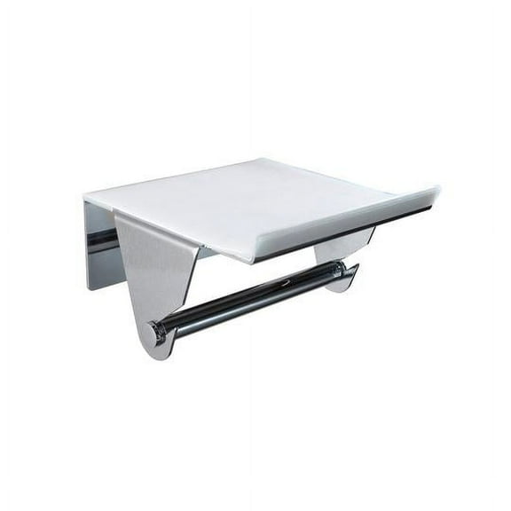 NICOLE PAPER HOLDER WITH SHELF -CHROME
