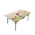 thumbnail image 6 of Sunflower Botanical Rectangle Tablecloth, Waterproof Elastic Fitted Table Covers for 4 Foot Tables, 24x50inch Decorative Tablecloths for Picnic, Camping, Indoor, Outdoor, Pastoral Spring Floral, 6 of 6