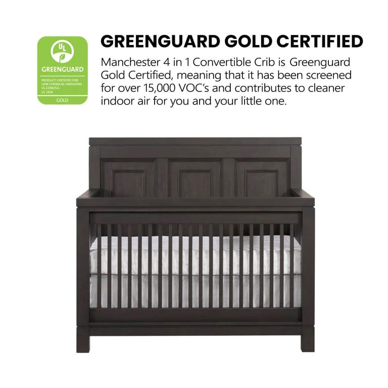 Soho Baby Manchester 4-in-1 Convertible Crib, Black Iron