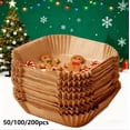 thumbnail image 4 of No-Clean Air Fryer Disposable Paper Liner, 9.05 inch Square Parchment Paper Bowl with High Side Wall, Oil-proof Water-proof Baking Paper for Air Fryer Basket, Easy Cleanup 100Pcs, 4 of 8