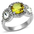 thumbnail image 1 of Women Rhodium Brass Ring with Synthetic in Topaz - Size 10, 1 of 1