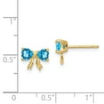 thumbnail image 2 of 14k Gold Polished Light Swiss Blue Topaz Bow Post Earrings XBS542, 2 of 2