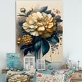 thumbnail image 2 of Designart Deep Yellow And Blue Zinnia Flowers II Canvas Wall Art, 2 of 5