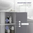thumbnail image 5 of kleankin Vanity Base Cabinet, Under-Sink Bathroom Cabinet Storage with U-Shape Cut-Out and Adjustable Internal Shelf, White and Gray, 5 of 9