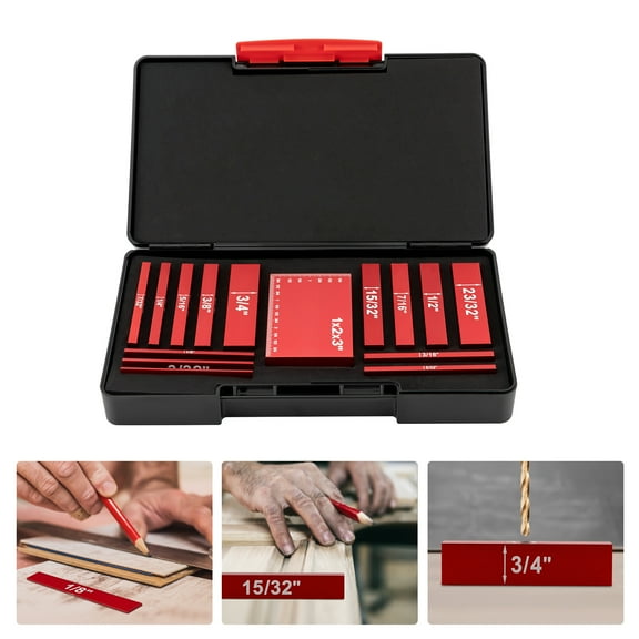 Modern Setup Blocks Woodworking Tools 15-Piece Gauge Block Set with Precise for Measure Height, Depth