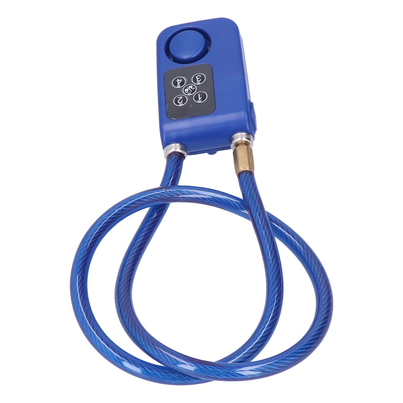 NFTIGB Anti-Theft Bike Alarm Lock with Remote Control, 110dB Siren, 4-Digit Password, IP55 Waterproof Bicycle Cable Lock, Blue