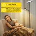 thumbnail image 5 of OUTON Torchiere Floor Lamp with Reading Light, Floor Lamps for Living Room,4 Colors Temperature Dimmable Standing Lamps with Remote and Touch Control, Black, 5 of 10