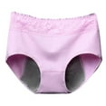 thumbnail image 2 of Women Cotton Menstrual Panties Lace Seamless Mid Waistband Solid Breathable Intimate Briefs, 2 of 8